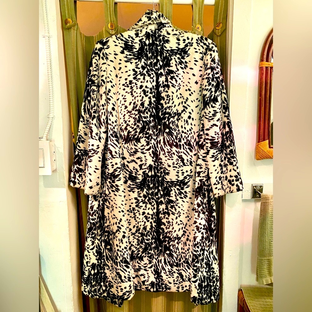 Snow leopard faux fur women’s coat